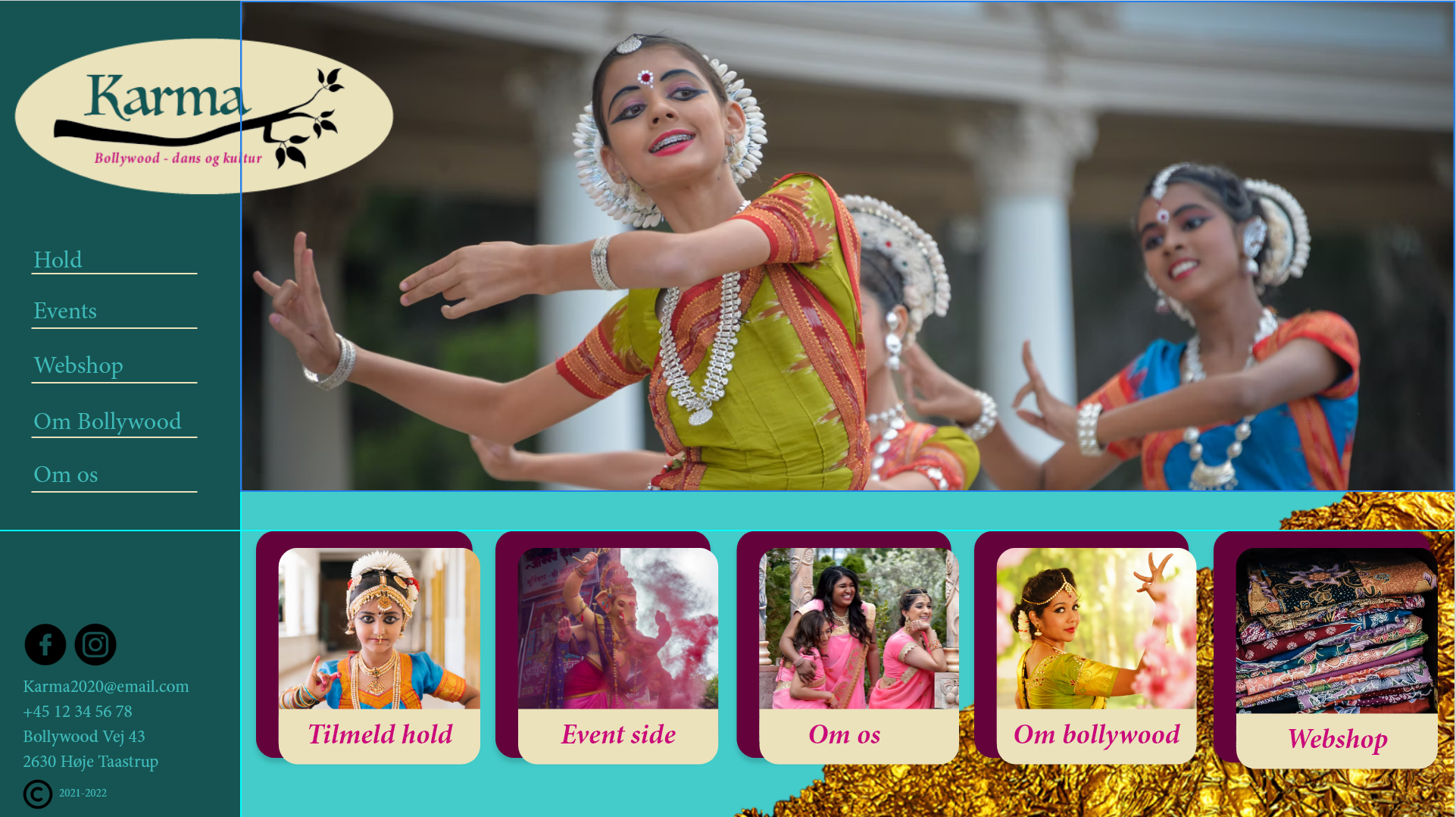 Et billede af hjemmesiden Karma